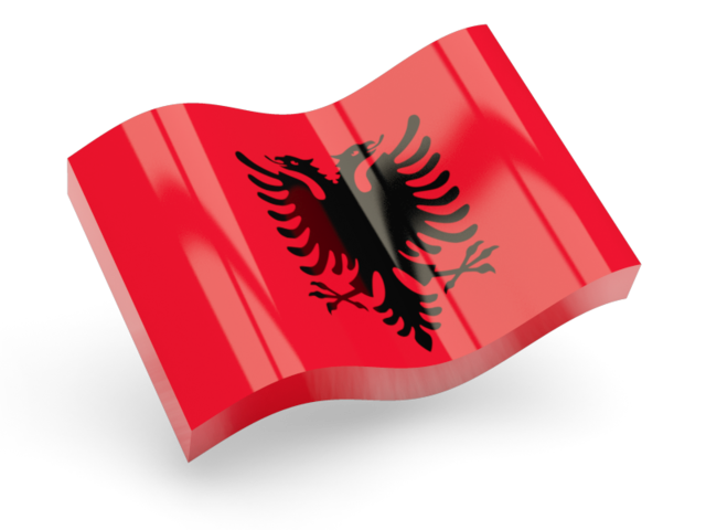 Glossy wave icon. Download flag icon of Albania at PNG format