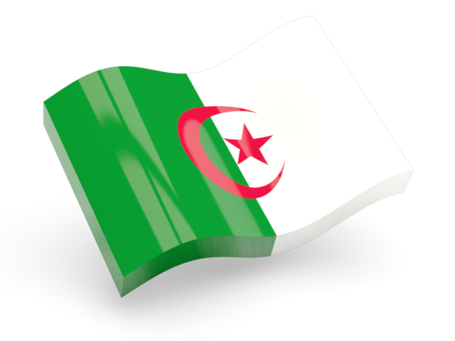 Глянцевая волнистая иконка. Скачать флаг. Алжир