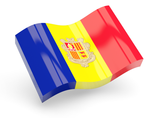 Glossy wave icon. Download flag icon of Andorra at PNG format