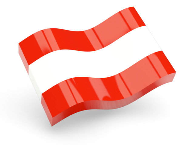 Глянцевая волнистая иконка. Скачать флаг. Австрия