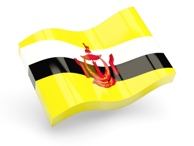 Глянцевая волнистая иконка. Скачать флаг. Бруней