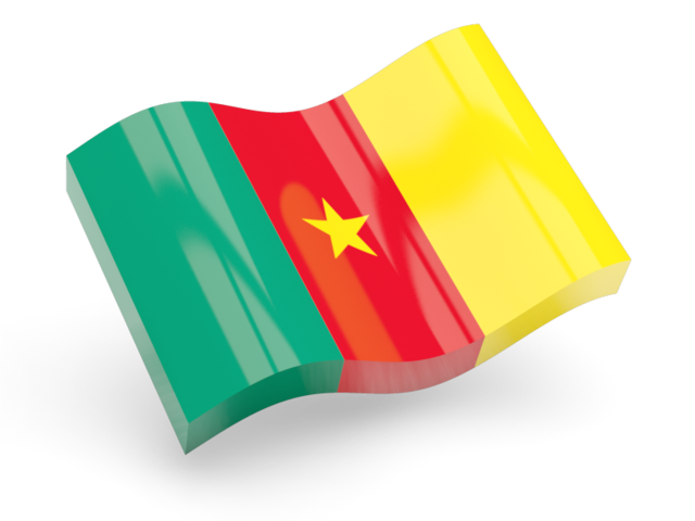 Glossy wave icon. Download flag icon of Cameroon at PNG format