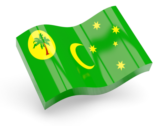 Glossy wave icon. Download flag icon of Cocos Islands at PNG format