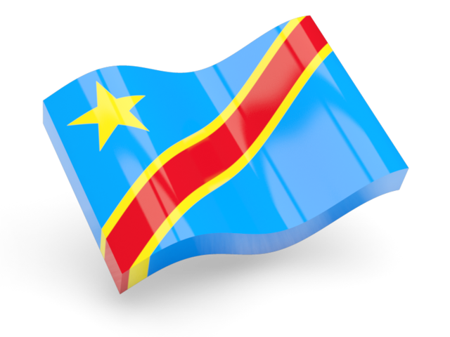 Глянцевая волнистая иконка. Скачать флаг. Демократическая Республика Конго