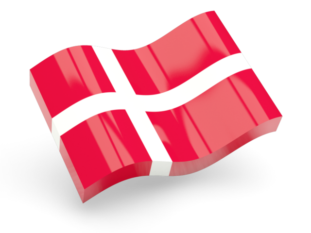 Глянцевая волнистая иконка. Скачать флаг. Дания