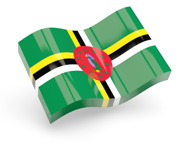 Glossy wave icon. Download flag icon of Dominica at PNG format