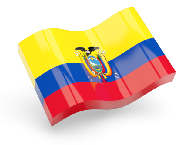 Глянцевая волнистая иконка. Скачать флаг. Эквадор