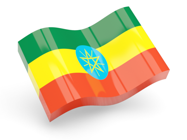 Глянцевая волнистая иконка. Скачать флаг. Эфиопия