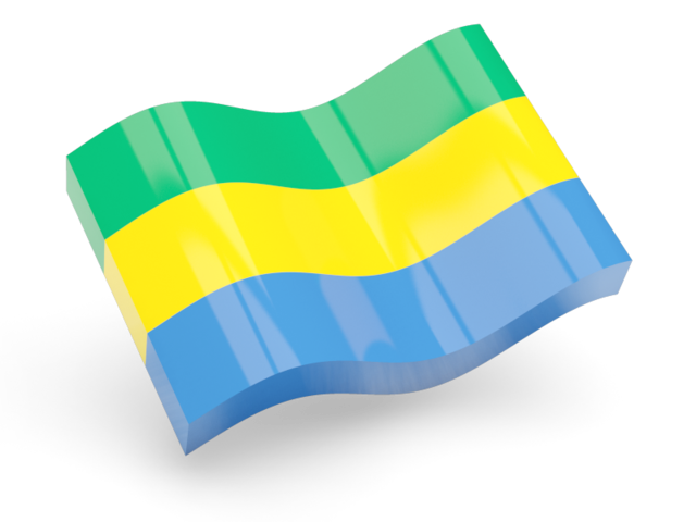 Glossy wave icon. Download flag icon of Gabon at PNG format