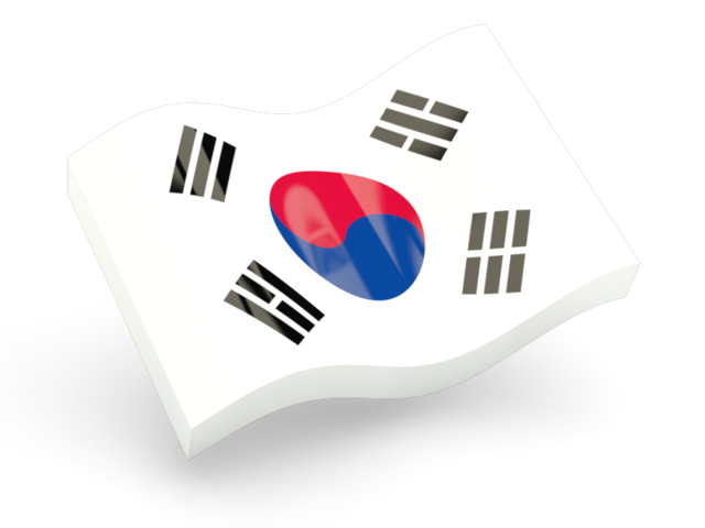 Глянцевая волнистая иконка. Скачать флаг. Южная Корея