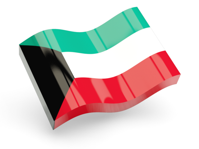Glossy wave icon. Download flag icon of Kuwait at PNG format