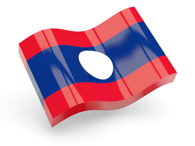 Глянцевая волнистая иконка. Скачать флаг. Лаос