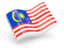 Малайзия. Глянцевая волнистая иконка. Скачать иллюстрацию.