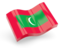 Maldives. Glossy wave icon. Download icon.