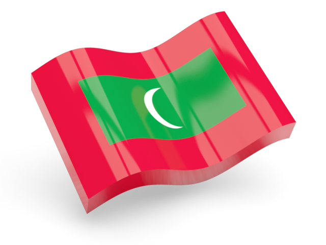 Глянцевая волнистая иконка. Скачать флаг. Мальдивы