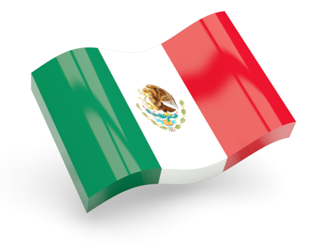 Глянцевая волнистая иконка. Скачать флаг. Мексика