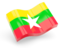 Myanmar. Glossy wave icon. Download icon.