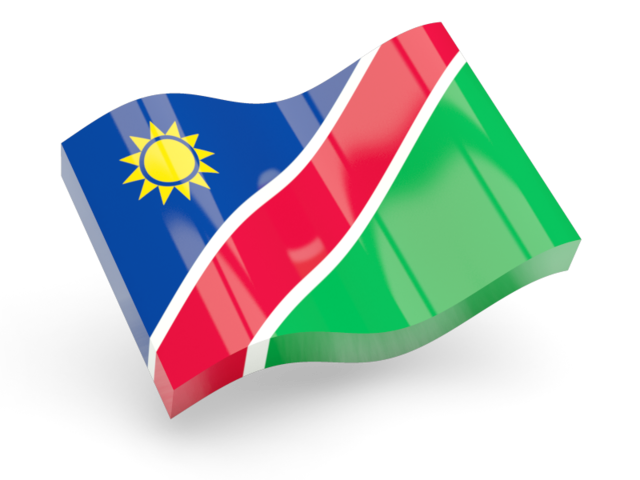 Глянцевая волнистая иконка. Скачать флаг. Намибия