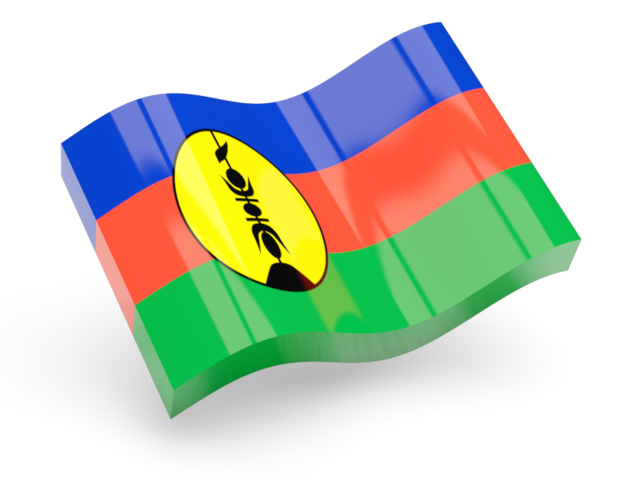 Глянцевая волнистая иконка. Скачать флаг. Новая Каледония