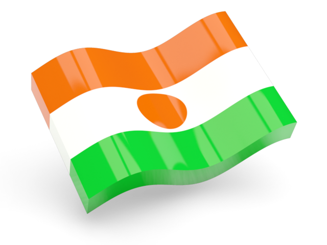 Glossy wave icon. Download flag icon of Niger at PNG format