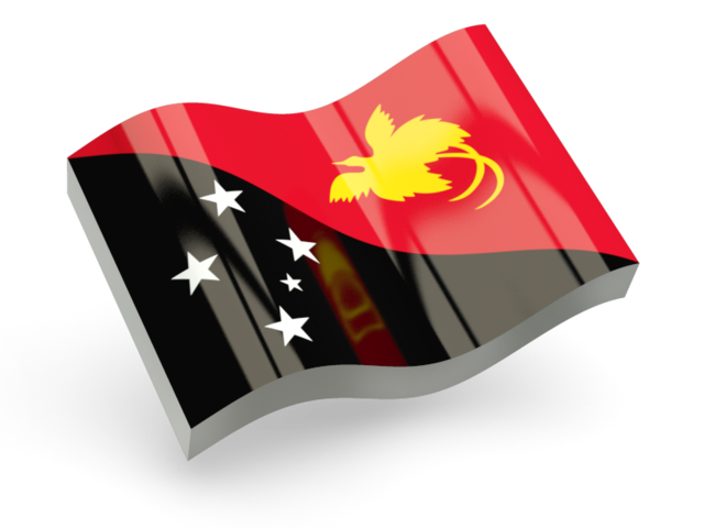Глянцевая волнистая иконка. Скачать флаг. Папуа — Новая Гвинея