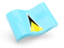 Saint Lucia. Glossy wave icon. Download icon.