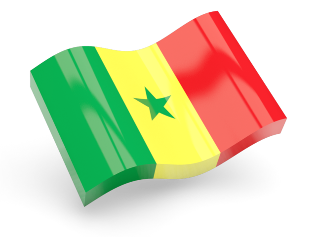 Glossy wave icon. Download flag icon of Senegal at PNG format