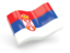 Serbia. Glossy wave icon. Download icon.