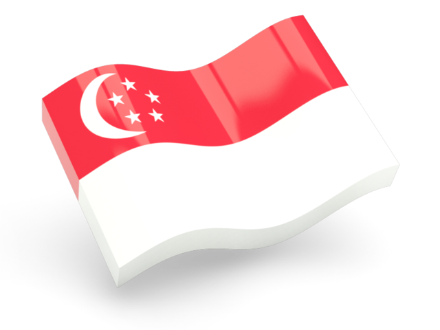 Глянцевая волнистая иконка. Скачать флаг. Сингапур