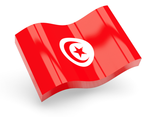 Глянцевая волнистая иконка. Скачать флаг. Тунис