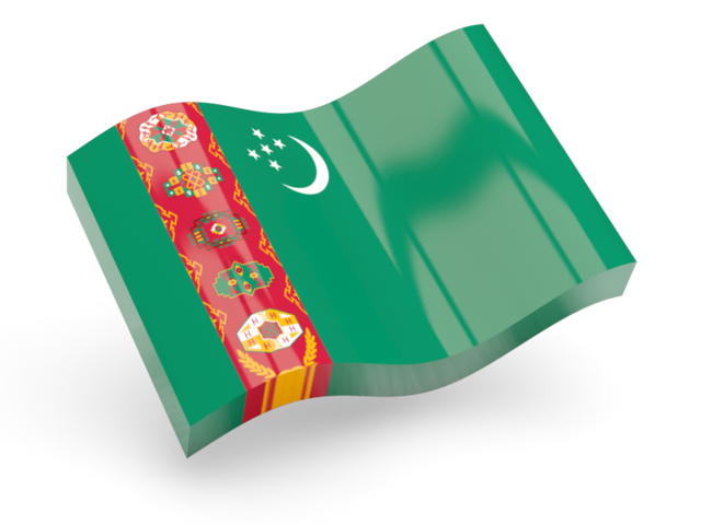 Glossy wave icon. Download flag icon of Turkmenistan at PNG format