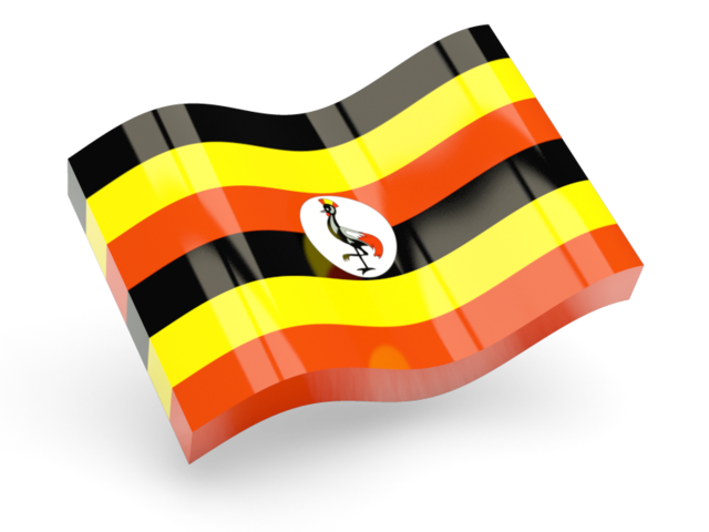 Glossy wave icon. Download flag icon of Uganda at PNG format