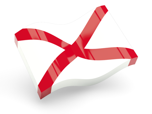 Glossy wave icon. Download flag icon of Alabama