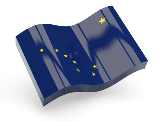 Glossy wave icon. Download flag icon of Alaska