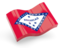 Flag of state of Arkansas. Glossy wave icon. Download icon