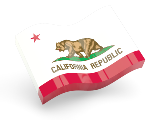 Glossy wave icon. Download flag icon of California