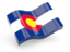 Flag of state of Colorado. Glossy wave icon. Download icon