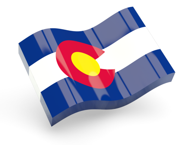 Glossy wave icon. Download flag icon of Colorado