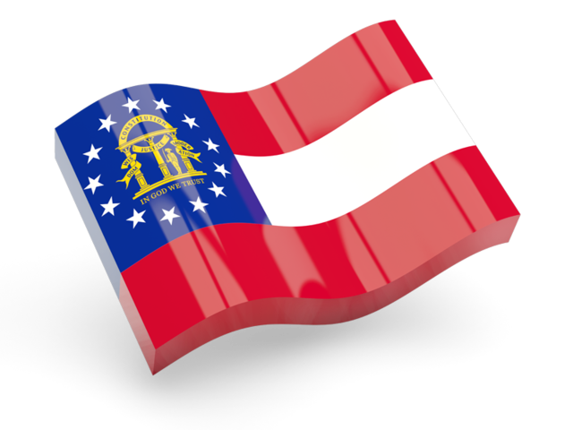 Глянцевая волнистая иконка. Загрузить иконку флага штата Джорджия