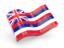 Flag of state of Hawaii. Glossy wave icon. Download icon