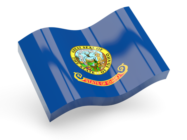 Glossy wave icon. Download flag icon of Idaho