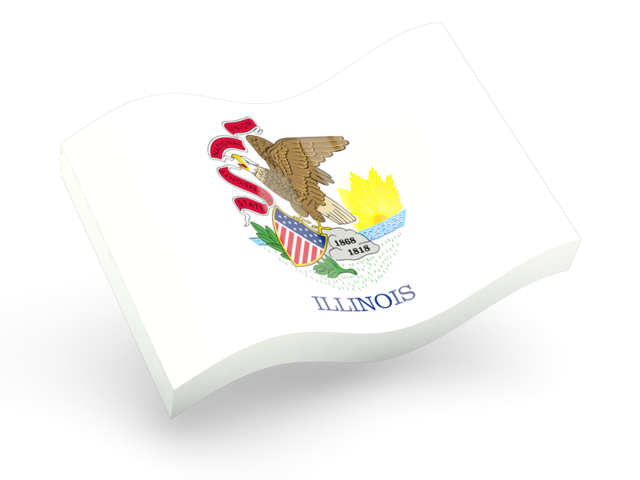 Glossy wave icon. Download flag icon of Illinois