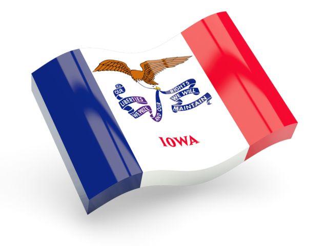 Glossy wave icon. Download flag icon of Iowa