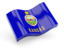 Flag of state of Kansas. Glossy wave icon. Download icon