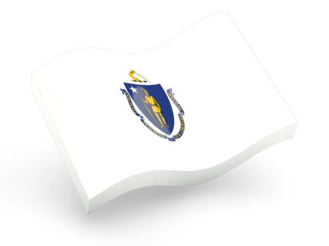 Glossy wave icon. Download flag icon of Massachusetts