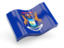 Flag of state of Michigan. Glossy wave icon. Download icon
