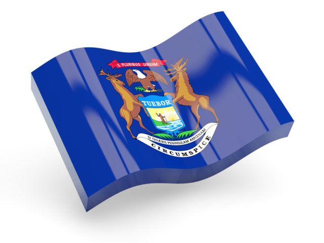 Glossy wave icon. Download flag icon of Michigan