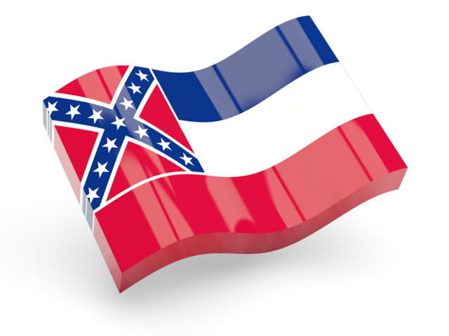 Glossy wave icon. Download flag icon of Mississippi