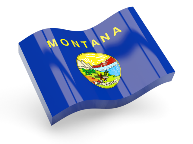 Glossy wave icon. Download flag icon of Montana
