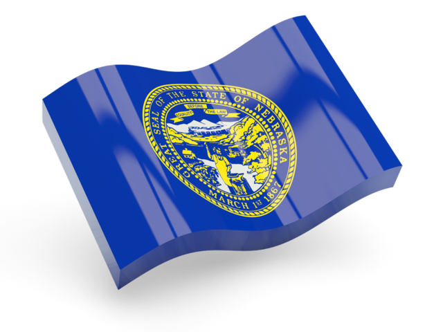 Glossy wave icon. Download flag icon of Nebraska